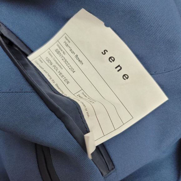 Sene Soho Flex Tech Sport Coat Unstructured Blazer Jacket Blue Custom Size 44 - Picture 4 of 4